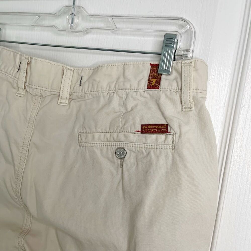 Seven For All Mankind Khaki Cottom Bootcut T6025487U Flat Front Pocket Pants - Picture 9 of 12